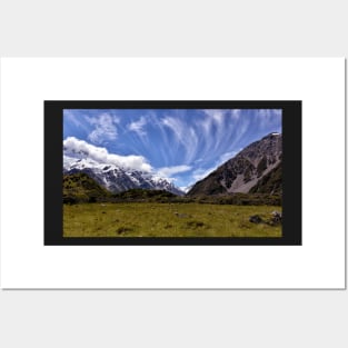 High Clouds Over the Hooker Valley Posters and Art